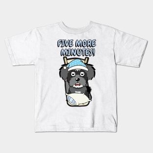 Lazy schnauzer cant get out of bed Kids T-Shirt